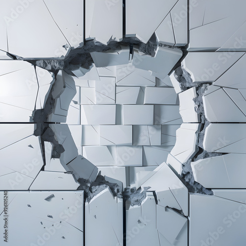 Shattered Wall with Circular Hole