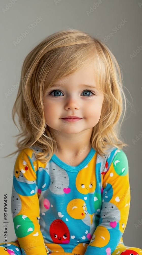 Adorable Little Girl Smiling in Pajamas Adorable Little Girl Smiling in Pajamas