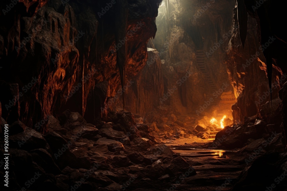 Underworld cave nature illuminated tranquility. Underworld cave nature illuminated tranquility.