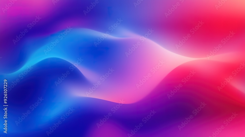 Fototapeta premium Abstract gradient with vibrant blue, purple, and pink waves creating a flowing, dreamlike pattern.