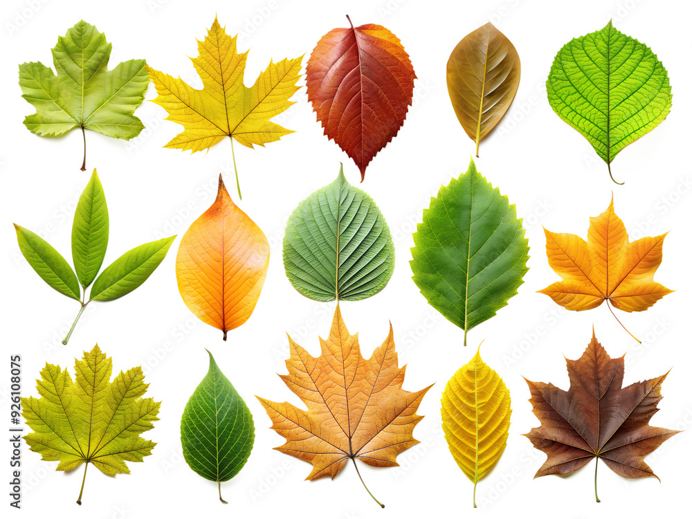 Obraz premium set of tree leaf on a transparent background