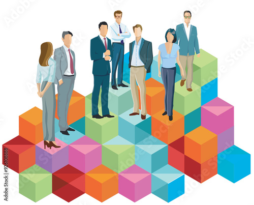 Geschäftsleute erfolgreich nach oben,  Illustration.eps