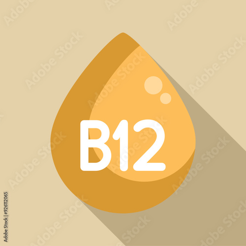 Shiny yellow vitamin b12 drop is promoting healthy lifestyle