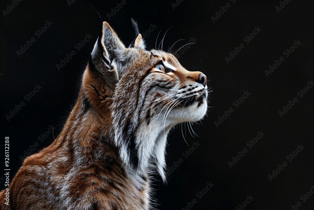 Obraz premium a close up of a cat on a black background