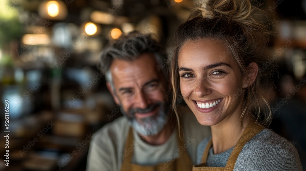 Happy Young Woman with Man in Happy Young Woman with Man in