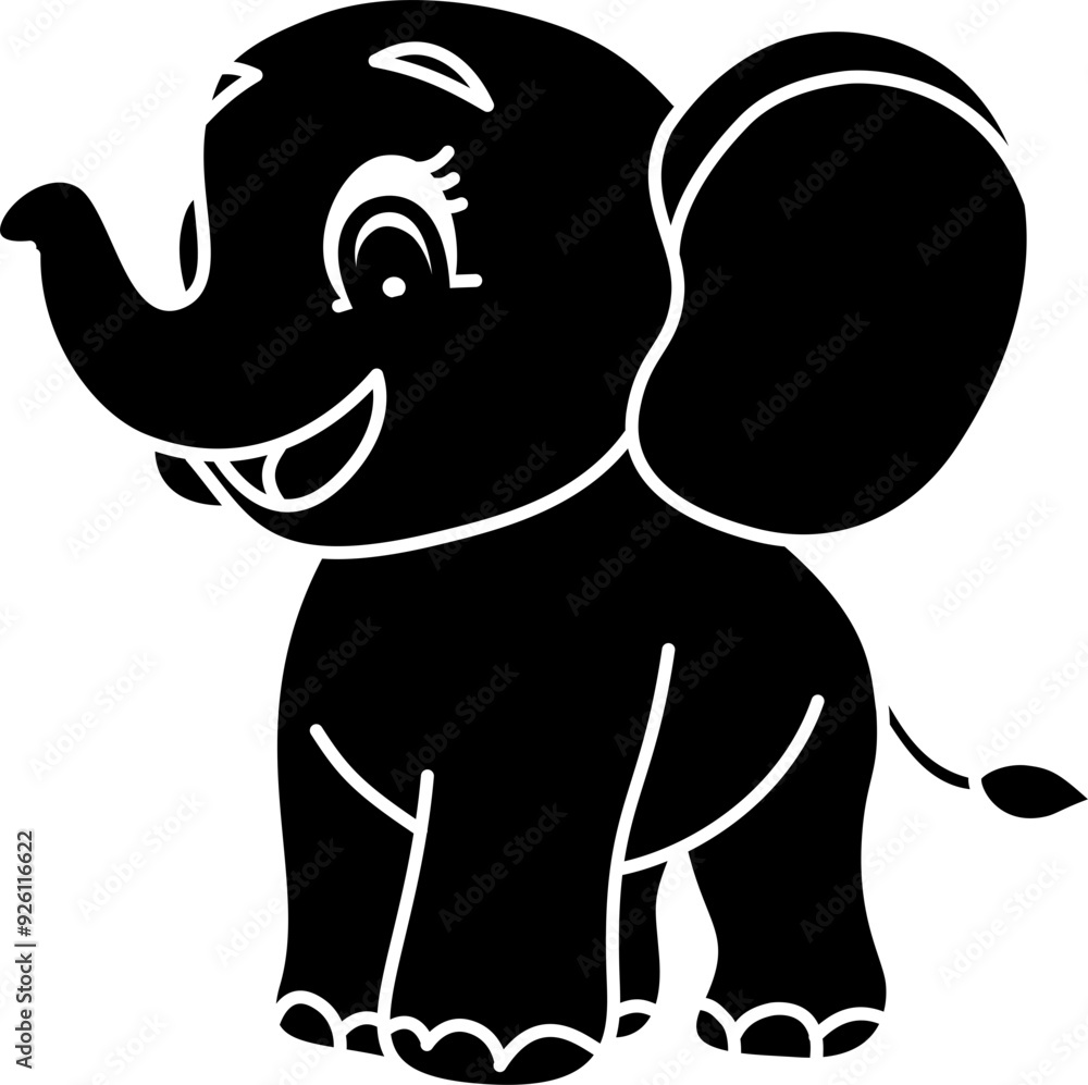 Obraz premium Elephant cartoon vector illustration