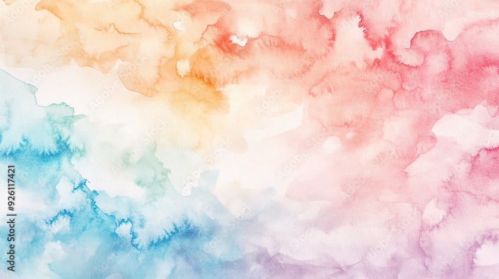 Watercolor Dreamscape: A soft, ethereal backdrop of blended pastel hues evokes a sense of tranquility and wonder. The delicate watercolor washes create a dreamy atmosphere. Watercolor Dreamscape: A soft, ethereal backdrop of blended pastel hues evokes a sense of tranquility and wonder. The delicate watercolor washes create a dreamy atmosphere.