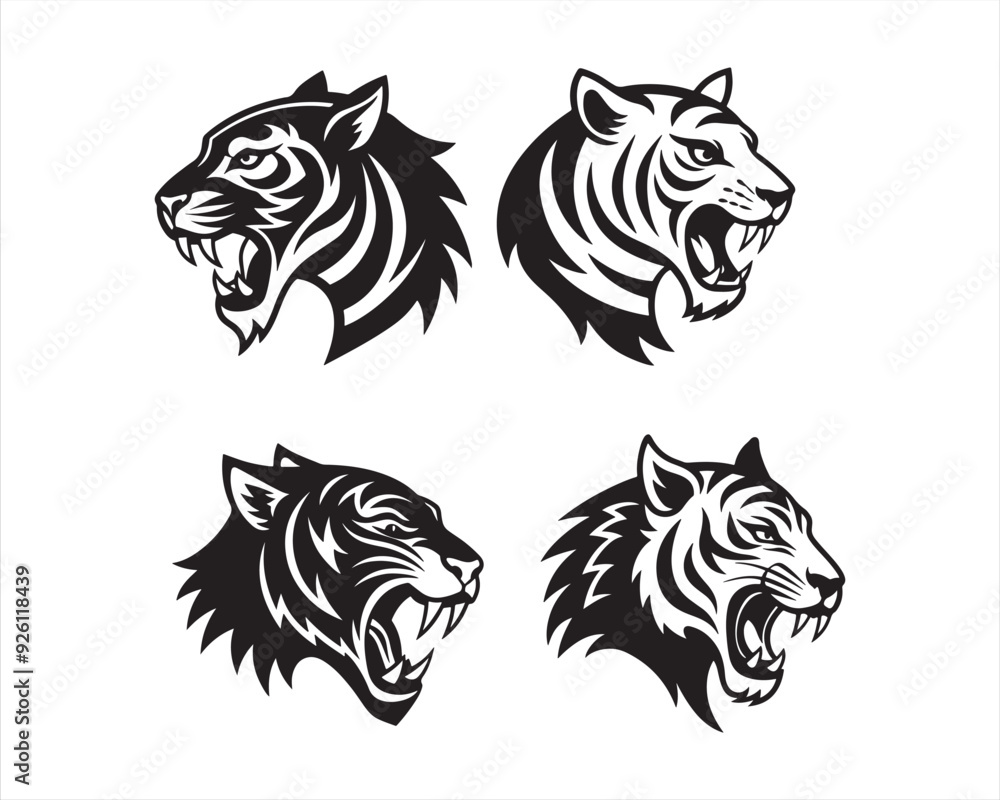 crazy tiger head side view icon crazy tiger head side view icon