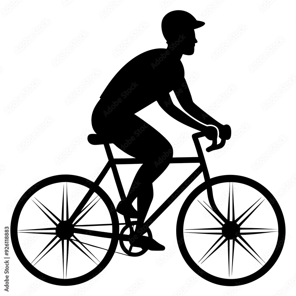 Obraz premium silhouette of a person riding a bicycle