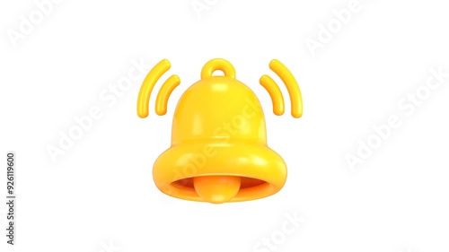 3d notification bell icon animation