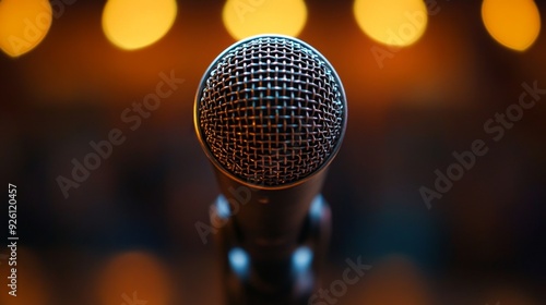 Microphone Close Up on Stage