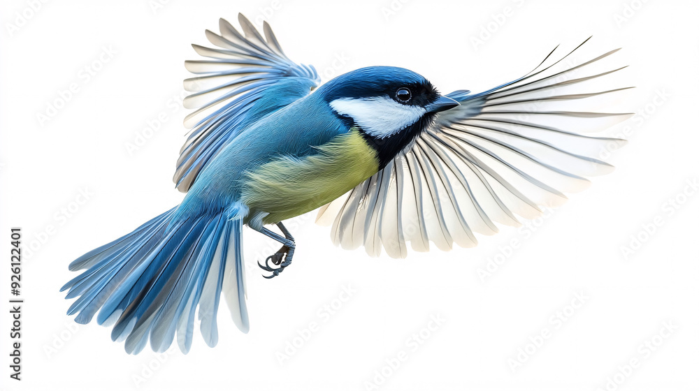 Fototapeta premium Blue Tit Bird In Flight
