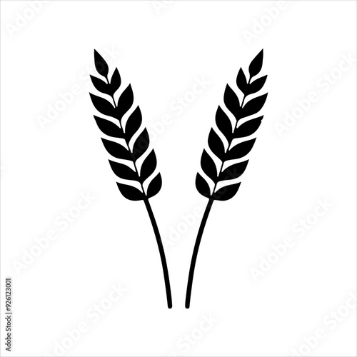 Wheat ears icon silhouette vector illustration design on white background.