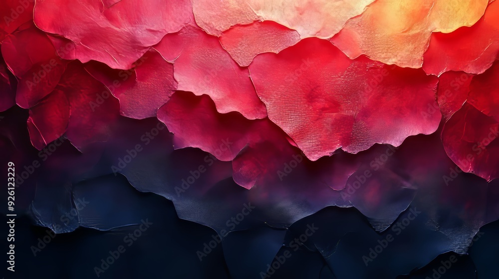 A colorful abstract painting with a blue and red background A colorful abstract painting with a blue and red background