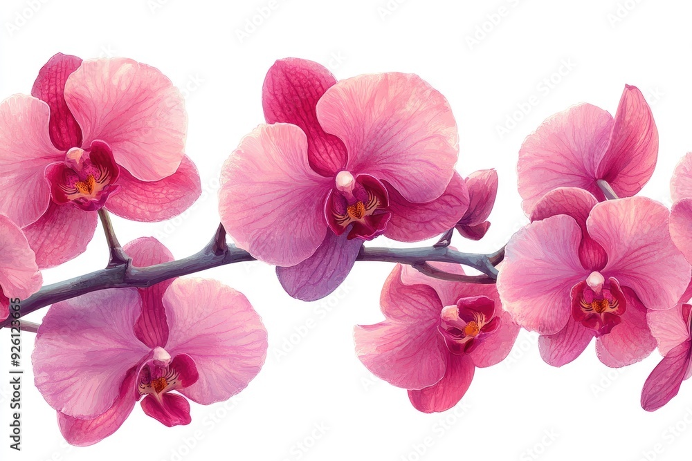Pink orchid phalaenopsis flower branch blooming Pink orchid phalaenopsis flower branch blooming