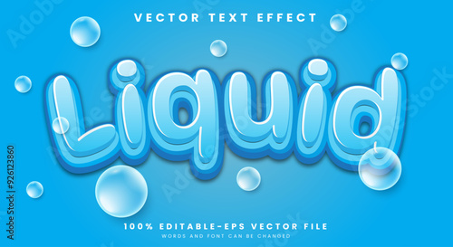 Liquid editable text effect Template with cute bubble