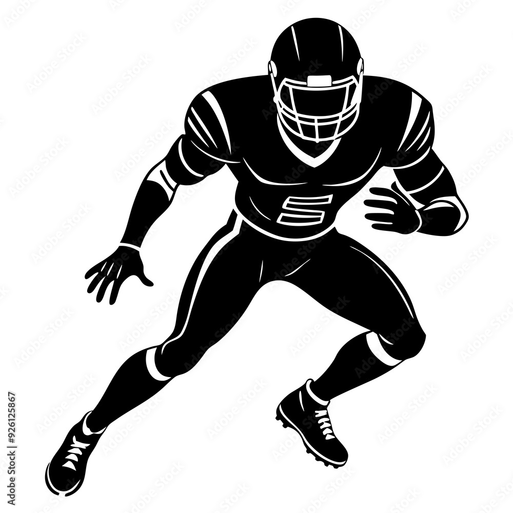 Obraz premium American football player, silhouette isolated on white