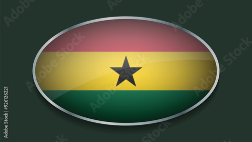 Eclipse Shape of GHANA Flag with Original color photo