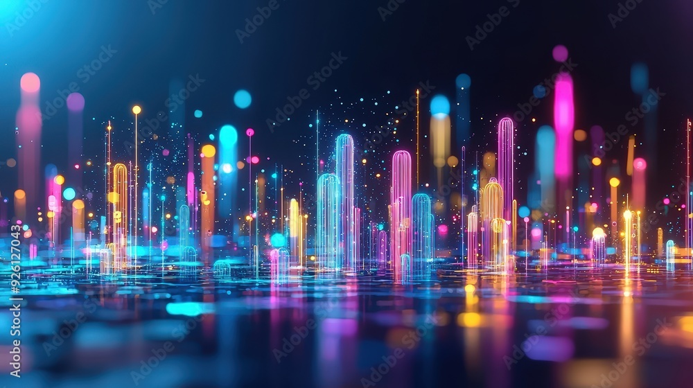futuristic abstract background with dark contrasts and neon-lit forms futuristic abstract background with dark contrasts and neon-lit forms