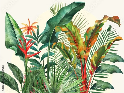 Wallpaper Mural Tropical Botanicals: Detailed Plant Illustration Wallpaper Torontodigital.ca