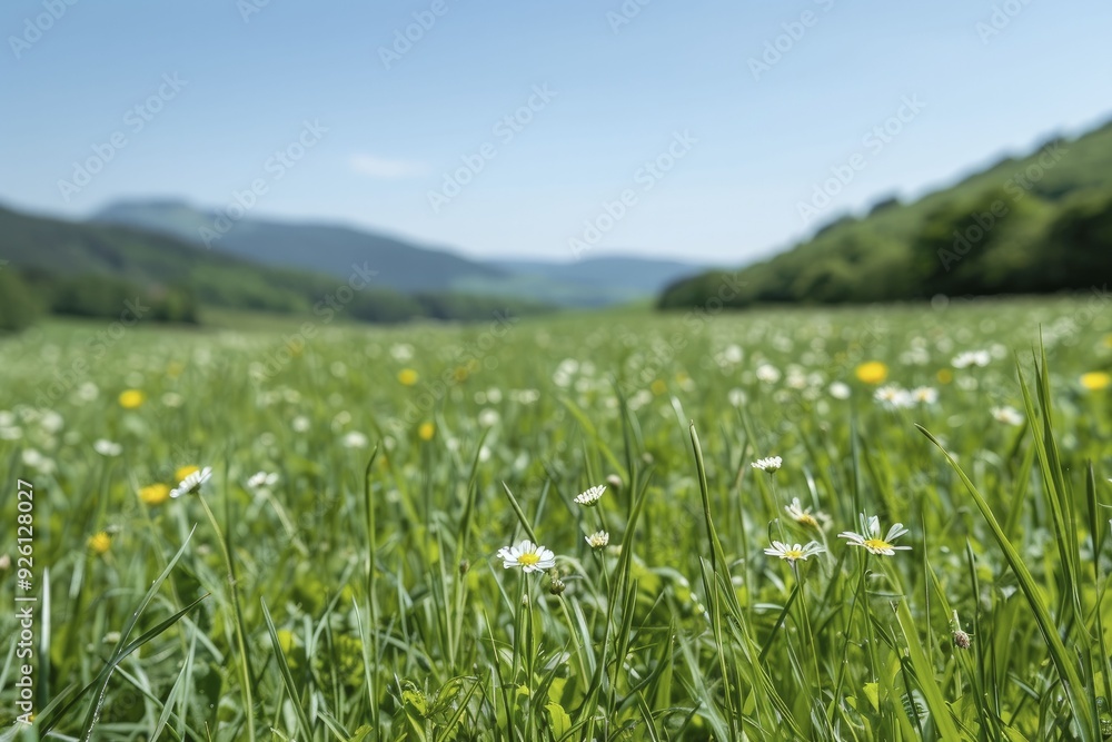 A charming summer day unfolds with bright blue skies, verdant grass, and colorful flowers in full bloom, embodying the spirit of an idyllic afternoon. A charming summer day unfolds with bright blue skies, verdant grass, and colorful flowers in full bloom, embodying the spirit of an idyllic afternoon.