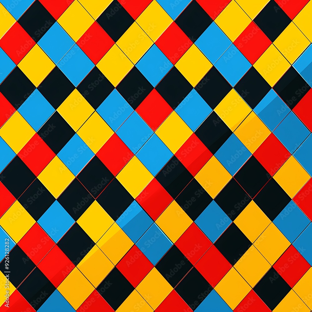 A bold, colorful wallpaper with a checkerboard pattern in alternating squares of bright red, yellow, and blue, creating a retro-inspired look. 8k UHD, suitable for high-quality printing or digital A bold, colorful wallpaper with a checkerboard pattern in alternating squares of bright red, yellow, and blue, creating a retro-inspired look. 8k UHD, suitable for high-quality printing or digital