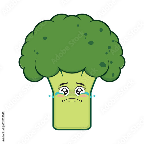 broccoli scared face cartoon cute
