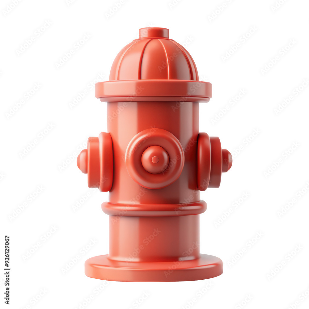 3D red fire hydrant icon with a glossy surface. Suitable for emergency-related digital designs or urban themes. Isolated on transparent background, png. 3D red fire hydrant icon with a glossy surface. Suitable for emergency-related digital designs or urban themes. Isolated on transparent background, png.