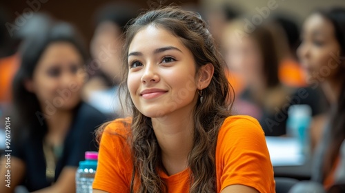 Young Woman Student Listening