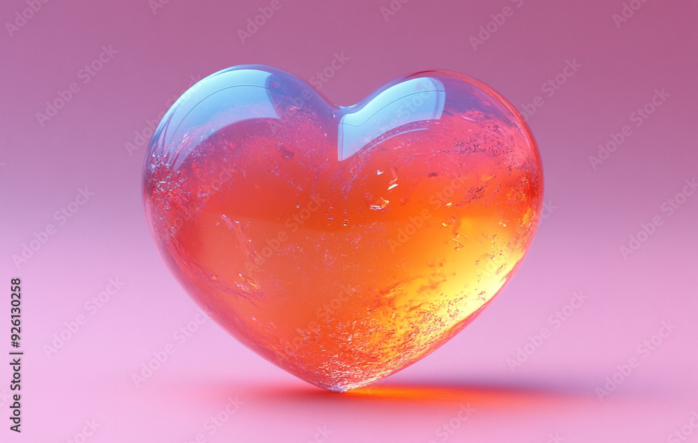 The glass heart. Valentine's Day banner. The glass heart. Valentine's Day banner.