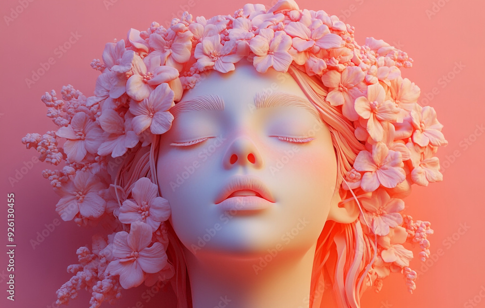 A girl sleeping in flowers. A girl sleeping in flowers.