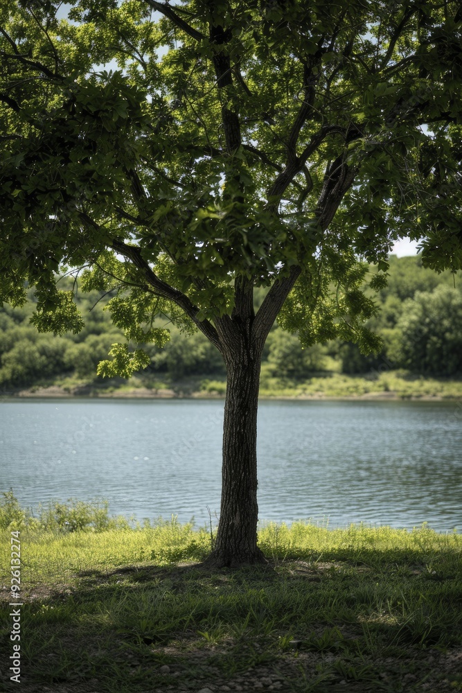 Standing beside a tree in a serene natural setting, capturing the peacefulness and beauty of nature. Standing beside a tree in a serene natural setting, capturing the peacefulness and beauty of nature.
