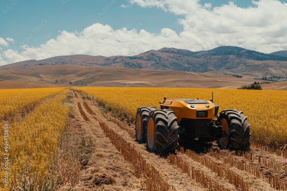 A tractors plowing fields with precision and efficiency. Generative AI A tractors plowing fields with precision and efficiency. Generative AI