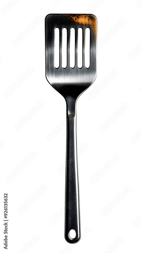 Stainless kitchen spatula isolated on transparent background , Stainless kitchen spatula isolated on transparent background ,