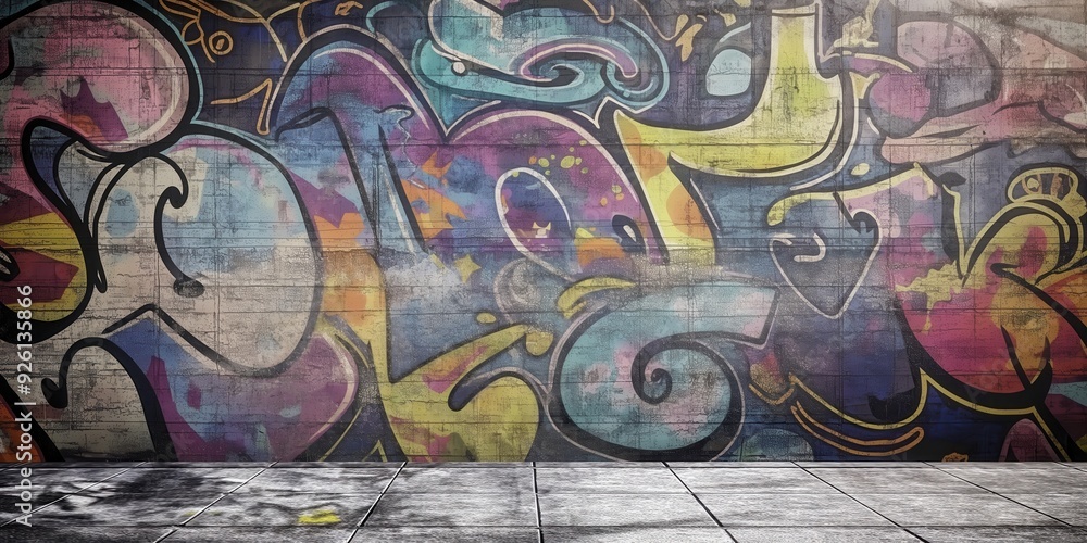 Vibrant Abstract Mural in Urban Setting created by ai Vibrant Abstract Mural in Urban Setting created by ai