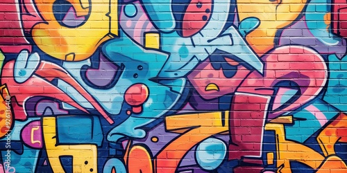 Vibrant Abstract Mural in Urban Setting created by ai