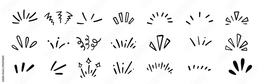 © Wlance - hand drawn cute curly lines expression cartoon movement © Wlance - hand drawn cute curly lines expression cartoon movement