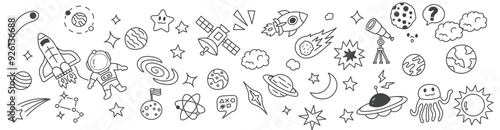 Space kawaii doodle.