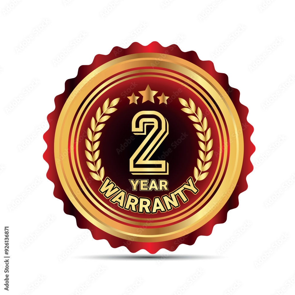 Fototapeta premium 2 year warranty badge for packaging sticker warranty sticker badge