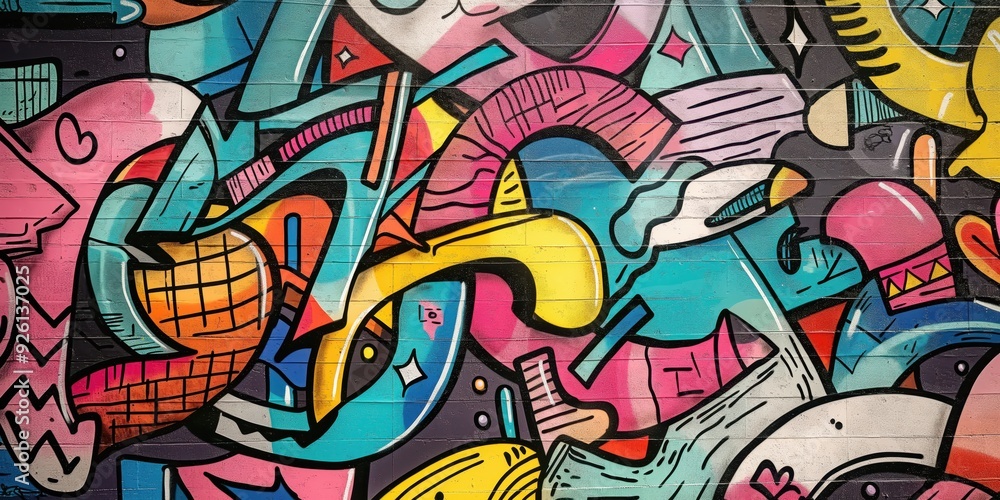 Vibrant Abstract Mural in Urban Setting created by ai Vibrant Abstract Mural in Urban Setting created by ai