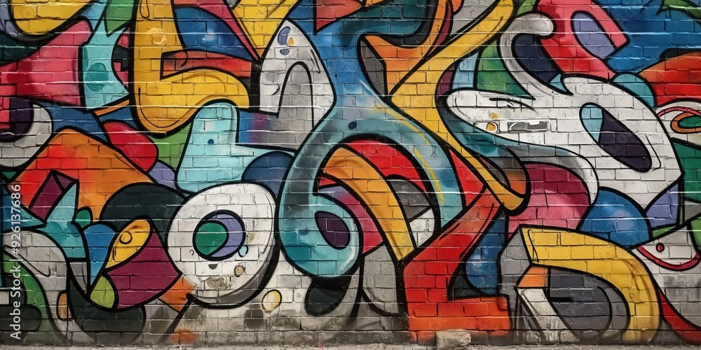 Vibrant Abstract Mural in Urban Setting created by ai Vibrant Abstract Mural in Urban Setting created by ai