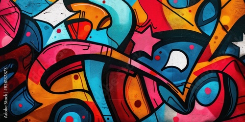 Wallpaper Mural Vibrant Abstract Mural in Urban Setting created by ai Torontodigital.ca