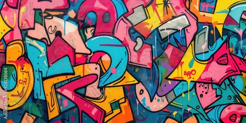 Wallpaper Mural Vibrant Abstract Mural in Urban Setting created by ai Torontodigital.ca