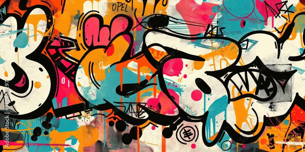 Vibrant Abstract Mural in Urban Setting created by ai Vibrant Abstract Mural in Urban Setting created by ai
