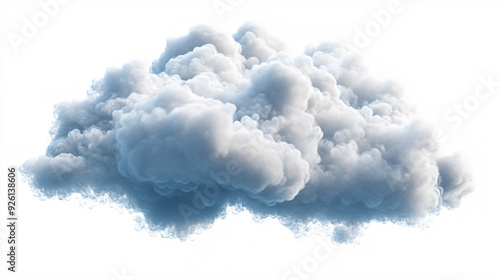 Realistic Fluffy Cloud Isolated on White