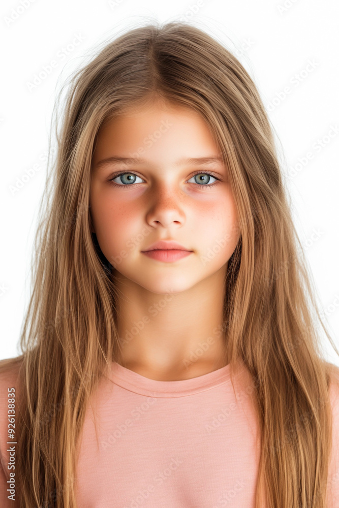 Passfoto für Kinderausweis - Mädchen mit langen Haaren und Kapuzenpulli Passfoto für Kinderausweis - Mädchen mit langen Haaren und Kapuzenpulli