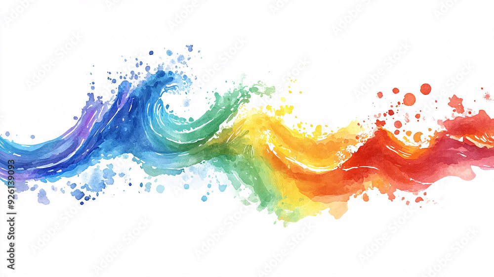 Abstract Rainbow Watercolor Waves Abstract Rainbow Watercolor Waves