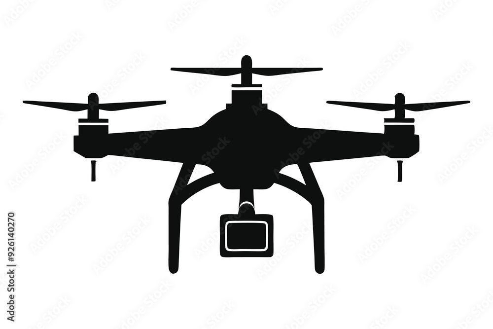 drone silhouette vector illustration drone silhouette vector illustration
