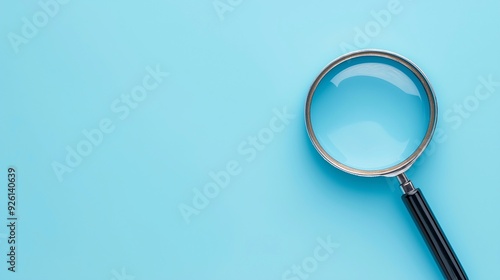 Wallpaper Mural Magnifying Glass Over Blue Background Symbolizing Search, Inspection, and Attention to Detail Torontodigital.ca