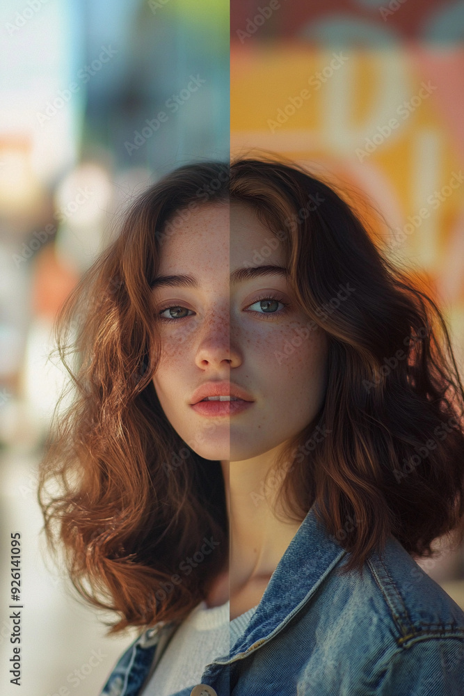 contrast between a person’s real-life appearance and their carefully curated social media profile contrast between a person’s real-life appearance and their carefully curated social media profile